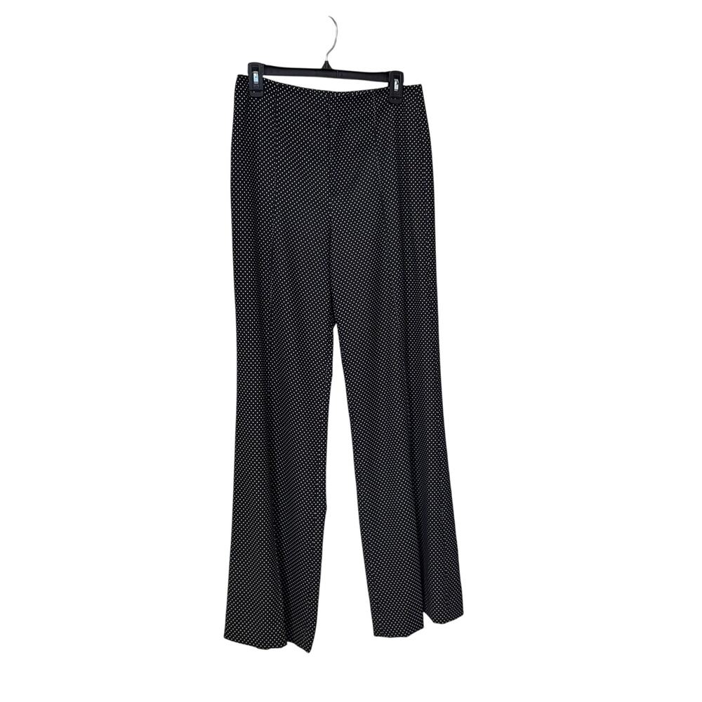 Alice + Olivia Black High Rise Wide Leg Dylan Polka Dot Pants Size 6 - Picture 4 of 8